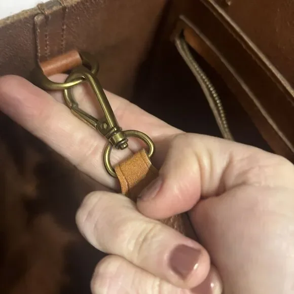 Madewell The Medium Transport Tote F5788 Leather Shoulder Crossbody Bag Saddle - Picture 11 of 12